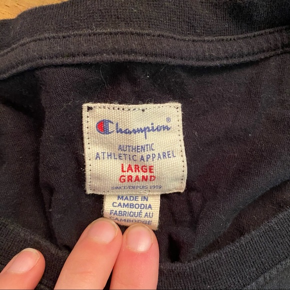 Black Champion Tee Size Large - Picture 7 of 7